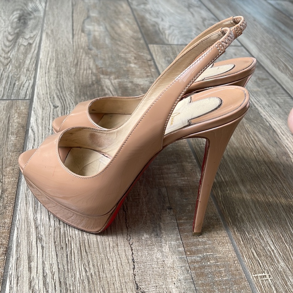 ‼️SOLD‼️CHRISTIAN LOUBOUTIN Lady Peep Sling Heels - Picture 4 of 16